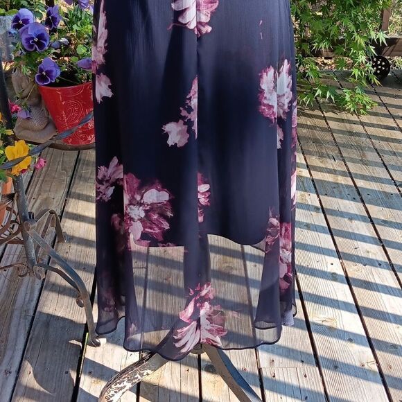 NWT DKNY Sheer Dark Floral Dress - Picture 11 of 16